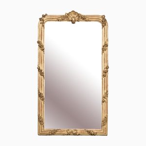 Antiker französischer Spiegel mit vergoldetem Holzrahmen