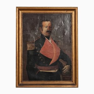 Eug. Leycuf, Porträt eines Soldaten, 1853, Öl auf Leinwand, gerahmt