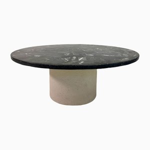 Coffee Table in Concrete and Black Stone, 1980s