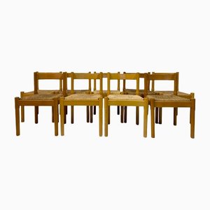 Carimate Dining Chairs by Vico Magistretti, Set of 9