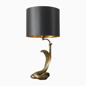 Cobra Lamp in Golden Brass, 1970