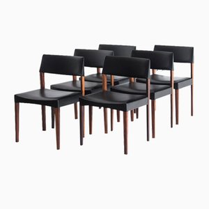 Scandinavian Style Rosewood Dining Chairs, France, 1960s, Set of 6