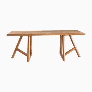 High Dining Table or Counter in Varnished Wood