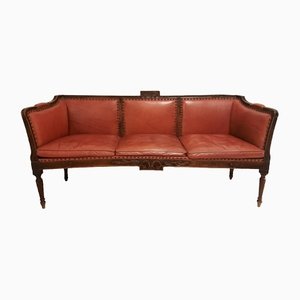Louis XVI Three-Seater Sofa in Leather