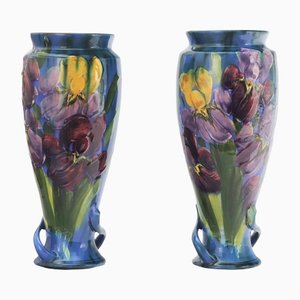 Torquay Pottery Faience Vases by Lemon & Crute, 1920s, Set of 2