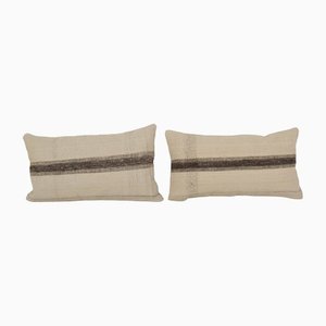 Anatolian Lumbar Striped Kilim Pillow Covers, Set of 2
