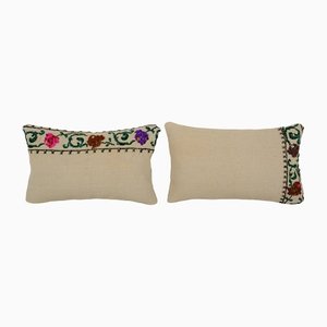 Handwoven Kilim Lumbar Pillow Covers, Set of 2