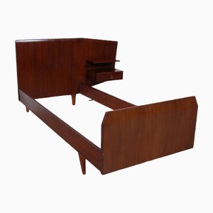 Set of Single Bed Structure with Bedside Table, 1950s