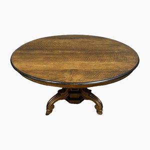 Napoleon III Walnut and Wood Blackened Guéridon Dining Table, 1850s