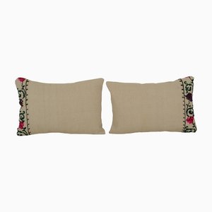 Embroidered Handmade in the Style of Aubusson Pillow Covers, Set of 2