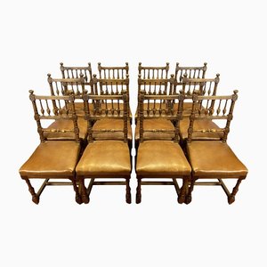 Renaissance Stühle aus massivem Nussholz, 1850, 12er Set