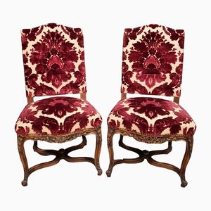 Large Louis XV Walnut Dining Chairs, 1850s, Set of 2