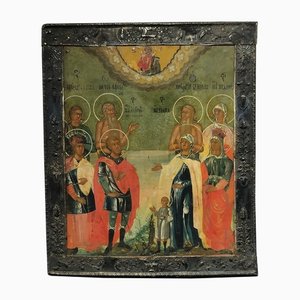 Depiction of St. Nicholas, 1700s, Russia, Paint on Wood