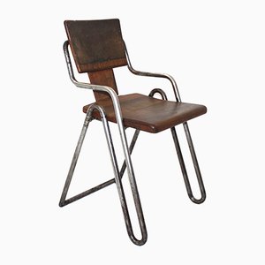 Silla vintage tubular de acero de Peter Behrens, años 30