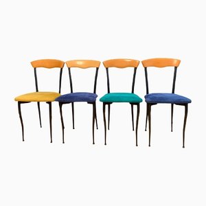 Chaises en Alcantara, Italie, 1980s, Set de 4