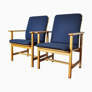 Lounge Chairs in Oak by Børge Mogensen for Fredericia Stolfabrik