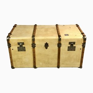 Antique Trunk in Cardboard and Wood, 1940s