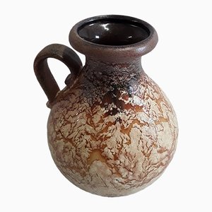 Jarrón alemán vintage de cerámica esmaltada en marrón de Scheurich, años 80