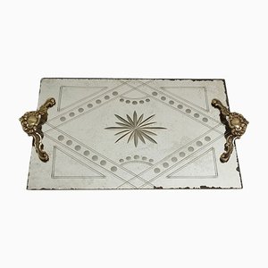 French Tray with Carved Mirror, 1940s