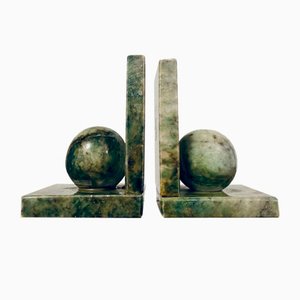 Art Deco Italian Alabaster & Marble Bookends, Set of 2