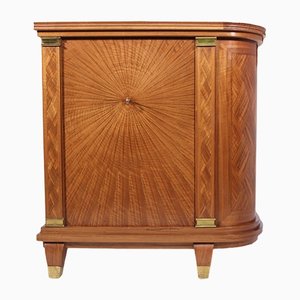Art Deco Cocktail Cabinet Walnut Parquetry and Gilt Bronze Fittings