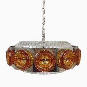 Chrome & Glass Ceiling Lamp by Carl Fagerlund for Orrefors, 1960s