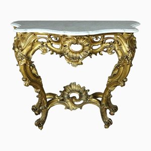 Louis XV Konsolentisch aus goldenem Holz