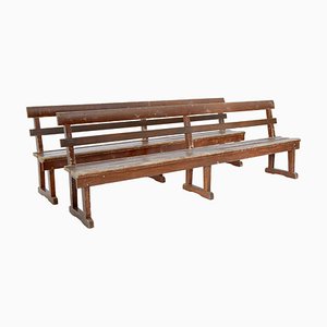 Scandinavian Painted Pine Benches, Set of 2