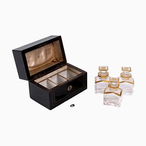 Scent Box or Odor Cellar in Gold Crystal, Set of 4