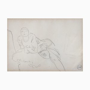 Maurice Barraud, Jeune femme à moitié allongée, 1921, Pencil on Paper