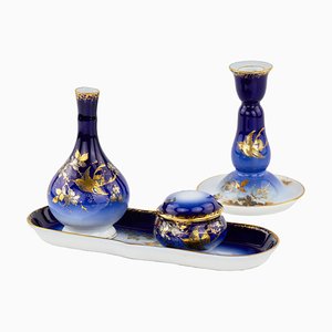 Porcellane vintage blu di Gardner Porcelain Factory, set di 4