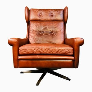 Mid-Century Danish Leather Lounge Chair by Svend Skipper, 1965