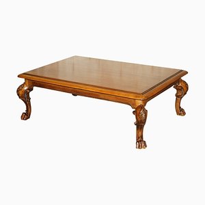 Large American Walnut Carved Wood Coffee Cocktail Table from Ralph Lauren