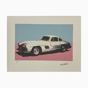 After Andy Warhol, Mercedes 300 SL Blue and Pink, Lithograph