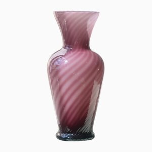 Large Vintage Murano Swirl Glass Vase