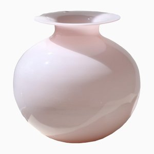 Vintage Murano Pink Round Glass Vase