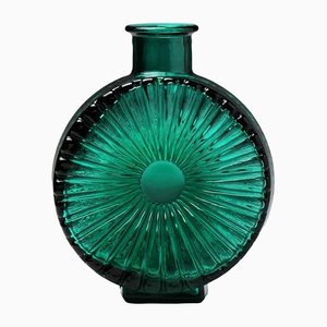Emerald Sunburst Bottle by Helena Tynell for Riihimäki Glass