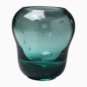 Vase avec Étoiles et Rayures Découpées par Göran Hongell pour Karhula