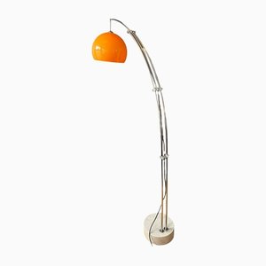Vintage Space Age Mid-Century Bogenlampe in Orange von Goffredo Reggiani