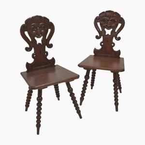Couple Grimmer Chairs in Oak, 1880, Set of 2