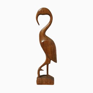 Vintage Ibis Figurine aus Teak