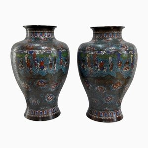 Grands Vases en Émail Cloisonné, Japon, 19ème Siècle, Set de 2