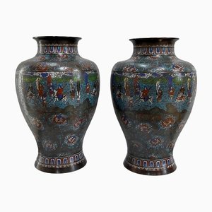 Große Vasen aus Cloisonné Emaille, Japan, 19. Jh., 2er Set