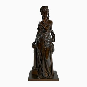 E. Bouret, Sculpture of a Woman, 19th-Century, Bronze