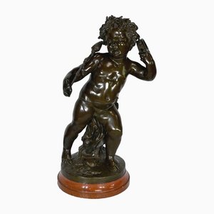 B. Rougelet, The Joyful Child, 19th-Century, Bronze