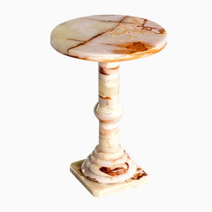 Italian Side Table in Onyx with Pedestal Base, 1960s