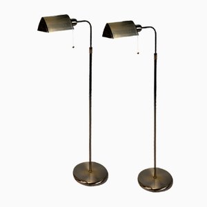 Mid-Century Floor Lamp in Brass and Steel, 1960s, Set of 2