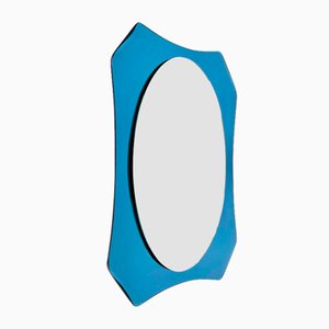 Specchio Mid-Century in vetro blu di Veca, Italia, anni '60