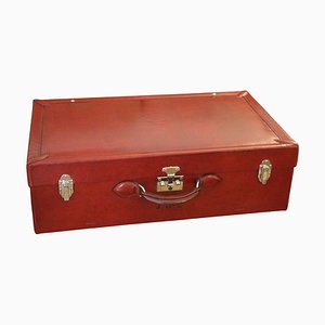 Red Leather Suitcase from Hermes