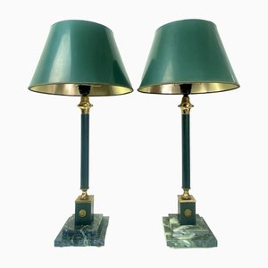 Marble Base Empire Table Lamps, 1950s, Set of 2